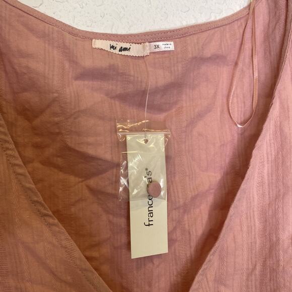 Mi Ami x Francesca’s Pink Blush Button Balloon Sleeve Blouse NWT Sz 3X - Picture 4 of 14